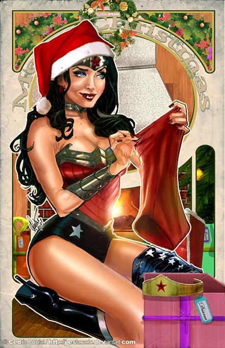 Christmas, Sexy, Wonder Woman, Zatanna, 52, artwork