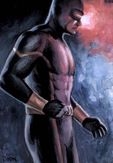 Cyclops, X-Men, painted, ACEO, Scott Summers, Jean Grey, original artwork