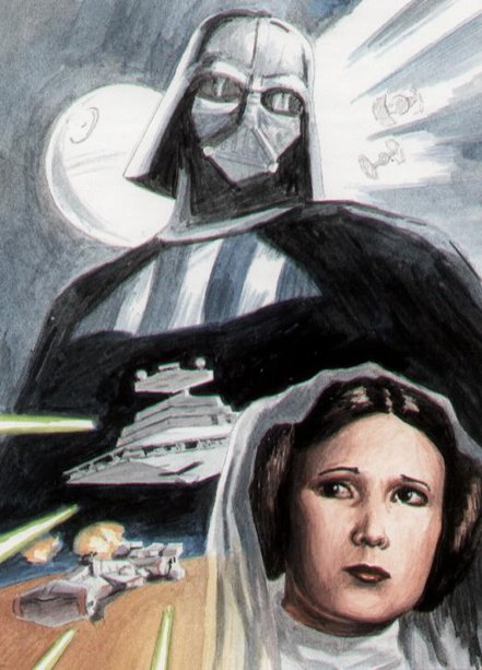 Star Wars, Artwork, Darth Vader, Princess Leia, Tutorial