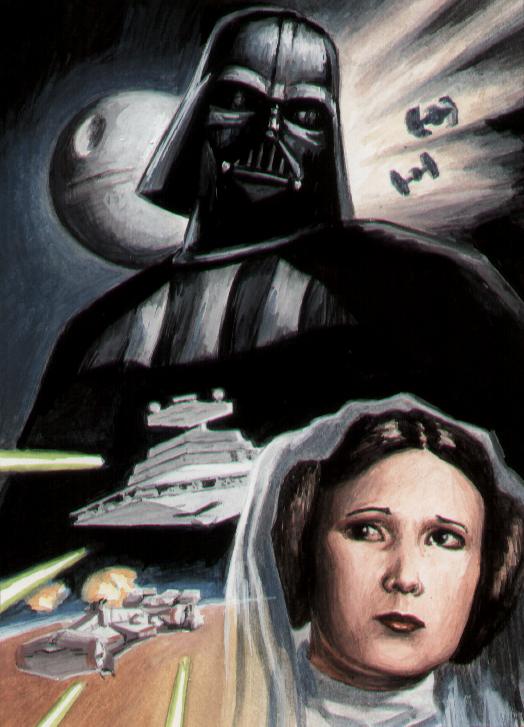 Star Wars, Artwork, Darth Vader, Princess Leia, Tutorial