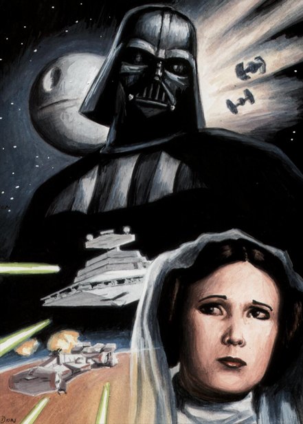 Star Wars, Artwork, Darth Vader, Princess Leia, Tutorial