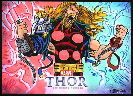 Thor, March 2011, April 2011, artwork, sketch, card set, Frankie B Washington, Cell cards, Autograph Cards, Natalie Portman, Chris Hemsworth, Anthony Hopkins