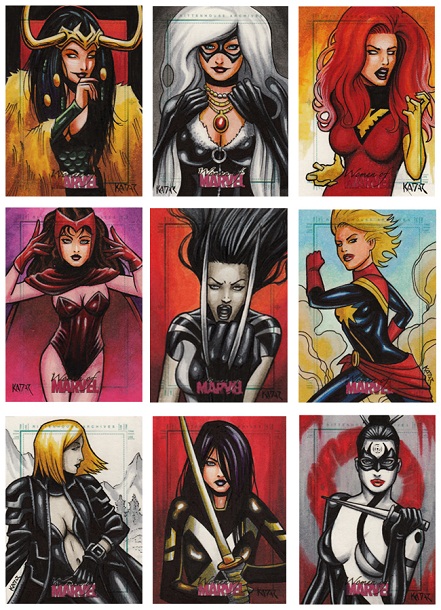 2013, Women of Marvel, Series 2, Frank Kadar, Colour, Color Sketch cards, sexy