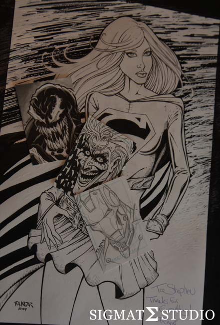 Supergirl Venom Joker Ironman Sketch