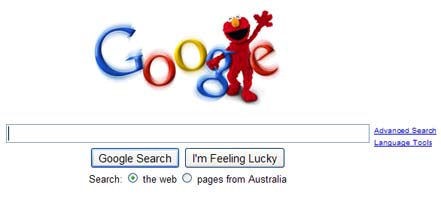 Elmo Google homepage