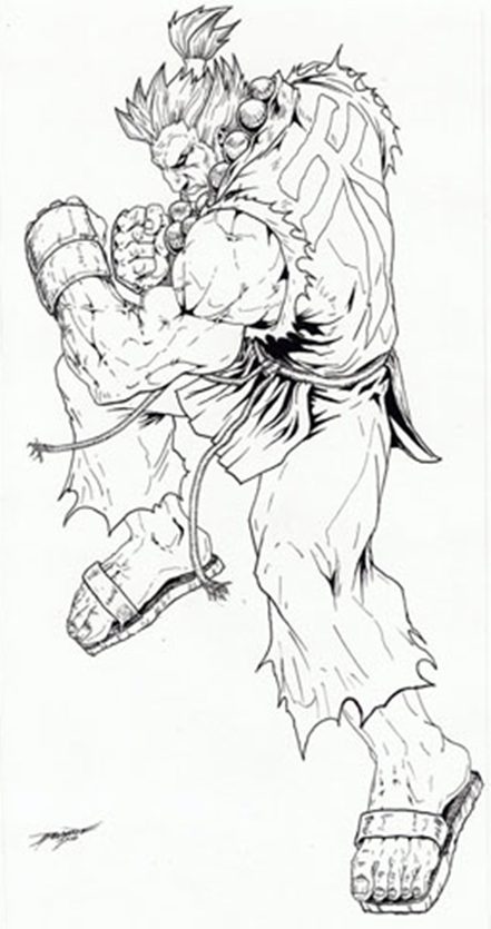 Street Fight, II, III, IV, Akuma, artwork, sketch, Ryu