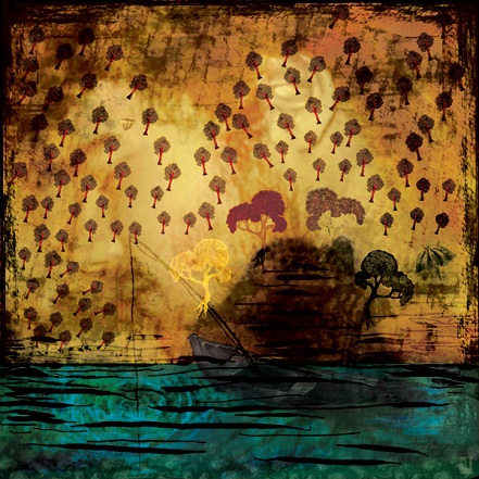 Fishing for Dreams, Jam Maker, Night Falling, Paul Summerfield, Digital artwork