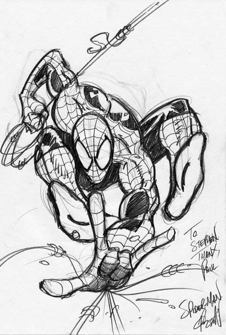 comic convention, armageddon, paul mason, spider-man, sketch